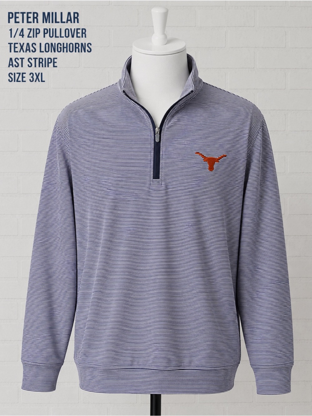 Peter Millar University of Texas 1/4 Zip Performance Pullover Men’s 3XL NWT